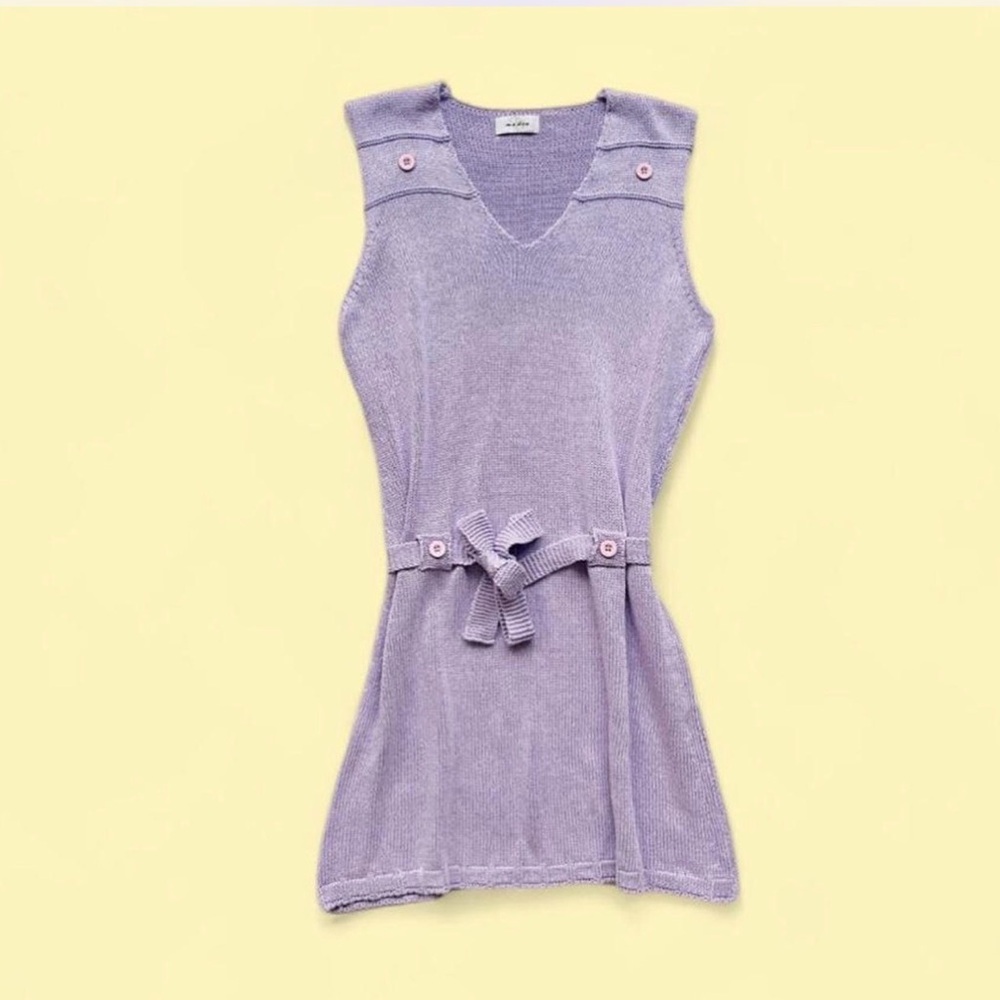 Purple Sleeveless Knit Dress